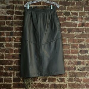 Vintage Evan Picone Leather Midi Skirt